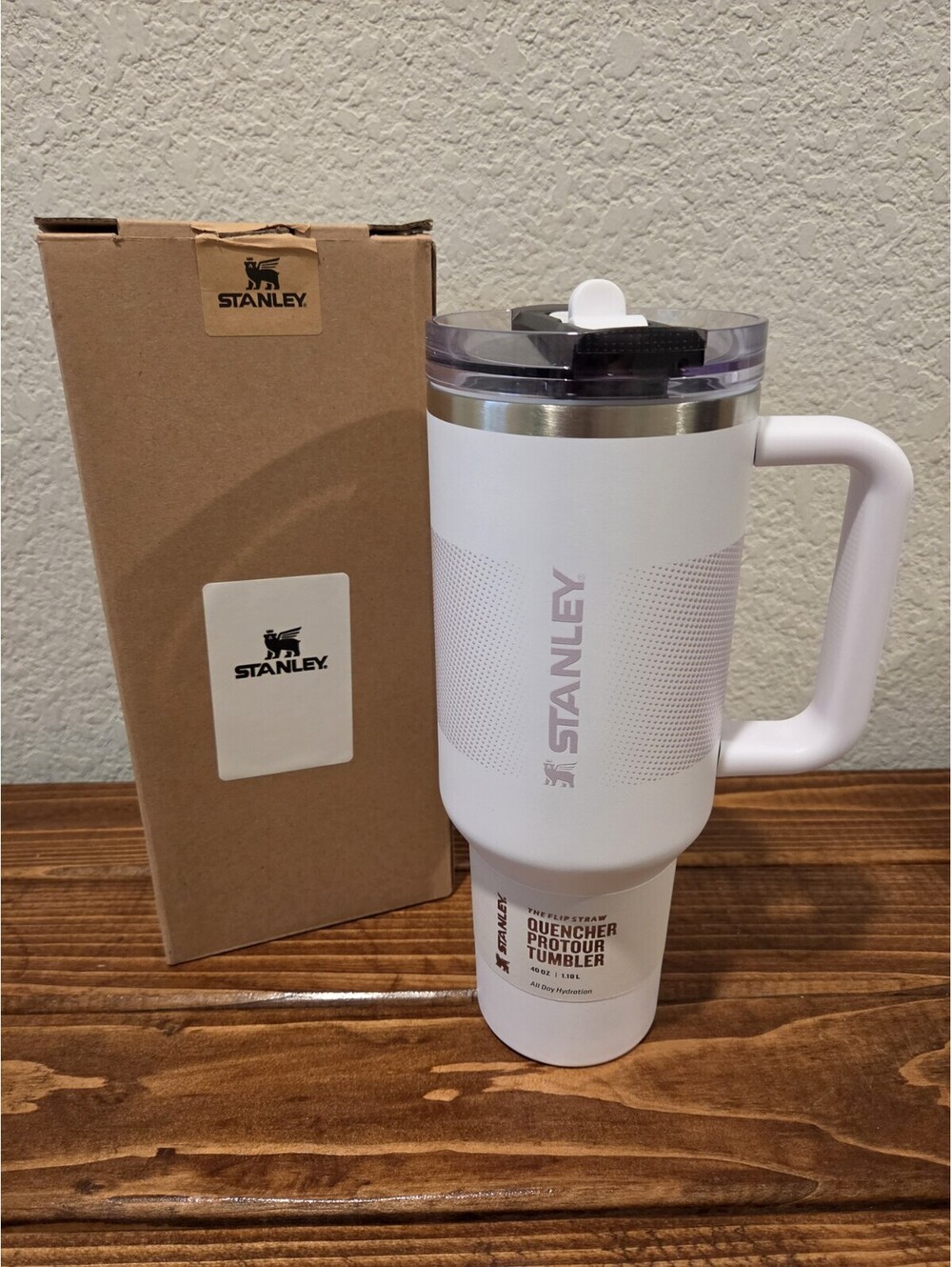 Stanley The Quencher ProTour Flip Straw Tumbler 40 OZ White Diamond  Black
